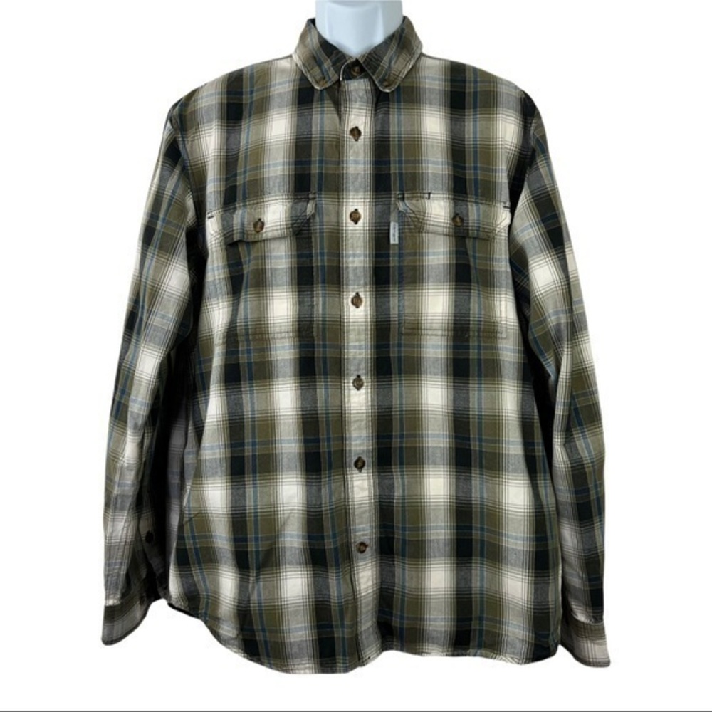 Carhartt Casual Shirt Buttons Down Plaid Sz L